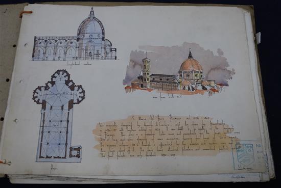 Hand drawn history of architecture folio